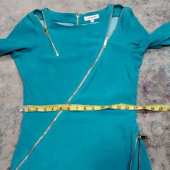Jean Claude Jitrois Genuine Suede Dress in Teal Size XS - Picture 15 of 17